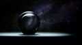 Cosmic glass ball showing the galaxy
