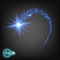 The cosmic glow of a Christmas star. Conceptual design of star nebulae isolated on a transparent background. Vector illustration Royalty Free Stock Photo