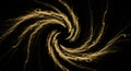 Cosmic golden glitter vortex abstract background Royalty Free Stock Photo