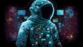 cosmic hacker, digital art illustration, Generative AI
