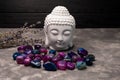 Cosmic healing crystals. Crystals, reiki meditation. Precious stones. Royalty Free Stock Photo