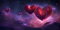 Cosmic Heartscape: Love in the Nebula Royalty Free Stock Photo