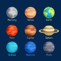 Cosmic icon set of planets solar system Royalty Free Stock Photo