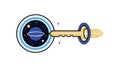 Cosmic key discovery, unlocking universal secrets and space exploration, vector design Generative AI Royalty Free Stock Photo