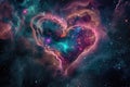 Cosmic Love Unfolds As A Heartshaped Nebula Glimmers Amidst The Galaxies Royalty Free Stock Photo