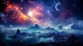 Cosmic Marvel Supernova Background in Starry Night Sky Royalty Free Stock Photo