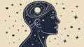 Cosmic Mind Illustration: Exploring Thoughts & Universe Within, vector design Generative AI Royalty Free Stock Photo