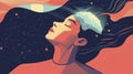 Cosmic Mindscape: A Dreamlike Portrait Of Inner Thought And Boundless Imagination Royalty Free Stock Photo