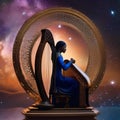 A cosmic minstrel, playing a harp of pure energy, composing symphonies that resonate throughout the galaxies5