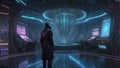 Cosmic Minuet: Cyberpunk Hacker\'s Galactic Dance\