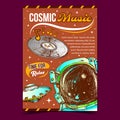 Cosmic Music Relax Time Advertising Poster Vector