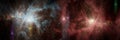 Cosmic nebula and stardust in deep space banner background. Cosmic galaxies in the solar system. Elements of this image furnished Royalty Free Stock Photo