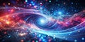 Cosmic nebula swirling in a vibrant vortex of light and color. Generative AI Royalty Free Stock Photo