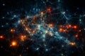Cosmic Network Abstract Representation. Created with Generative AI Royalty Free Stock Photo