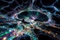 Cosmic Neural Network Aurora Brain Science Art AI Visualization Concept Royalty Free Stock Photo
