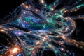 Cosmic Neural Network Aurora Brain Science Art AI Visualization Concept Royalty Free Stock Photo