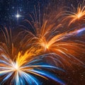 A cosmic phenomenon where galaxies collide, forming breathtaking displays of cosmic fireworks4, Generative AI
