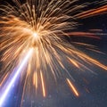 A cosmic phenomenon where galaxies collide, forming breathtaking displays of cosmic fireworks1, Generative AI