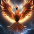 A cosmic phoenix with wings of pure energy, rising from the heart of an exploding star3