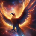 A cosmic phoenix with wings of pure energy, rising from the heart of an exploding star4