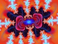 Cosmic fractal, flowers shapes futuristic surreal galaxy fractal, lights, abstract background, graphics