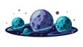 Cosmic Planets Galaxy Space Exploration Universe Vector, vector design Generative AI Royalty Free Stock Photo