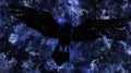 Cosmic Raven Soaring Night Sky Galaxy Artwork Royalty Free Stock Photo