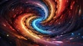 Cosmic scene of an abstract swirl, seemingly floating through space, AI-generated. Royalty Free Stock Photo