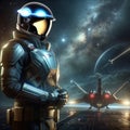 Star Explorer in Galaxy Helmet Royalty Free Stock Photo