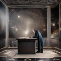 A cosmic scribe, an entity etching the history of the universe onto endless cosmic scrolls2