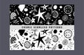 Cosmic seamless pattern set. Space doodle objects, stars, planets, coments, abstract elements Royalty Free Stock Photo