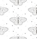 Cosmic Seamless Pattern with Stars, Butterflies