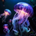 Cosmic Serenity - Majestic Jellyfish in the Celestial Abyss