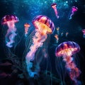 Cosmic Serenity - Majestic Jellyfish in the Celestial Abyss