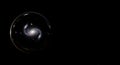 Cosmic spiral galaxy captured inside a dark orb Royalty Free Stock Photo