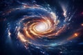 Cosmic spiral: Stellar radiance and central brilliance in a galactic whirlpool. AI