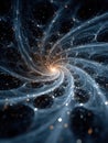 Cosmic Spiral Unveiling Brightness and Depth in Dark Space Royalty Free Stock Photo