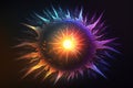 Cosmic sun star shape shine abstract meditation background futuristic landscape Generative AI
