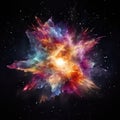 cosmic supernova chalk piece disintegrating into a daz Royalty Free Stock Photo