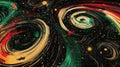 Cosmic Swirls and Celestial Patterns in Vivid Space Artwork