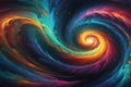 Cosmic Symphony: Swirling Colors Intermingle on Textured Canvas - Evoke the Feeling of a Macro Shot of a Cosmic Nebula