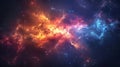 Cosmic Symphony: A Vibrant Display of Colorful Nebulae, Stars, and Supernovae in the Night Sky - Perfect as a Background