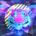 Cosmic Tiger retro 80s style