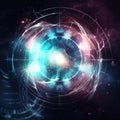 Cosmic time and energy concept background. Time travel machine abstract background. AI generated.