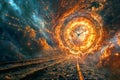 Cosmic Time Vortex Concept Art Royalty Free Stock Photo