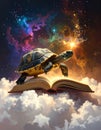 Cosmic Turtle Reading the Universe Royalty Free Stock Photo