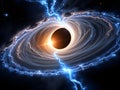 Cosmic Vortex: A Black Hole\'s Accretion Disk and Jets Royalty Free Stock Photo