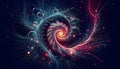 Cosmic Vortex: Spiral light with flowing colors in space Royalty Free Stock Photo
