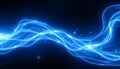 Cosmic Waves Blue White Light Flowing Through Starry Expanse Royalty Free Stock Photo