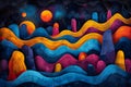 Cosmic Waves: Vivid Doodle Art for Creative Exploration. Concept Cosmic Waves, Doodle Art, Creative Royalty Free Stock Photo